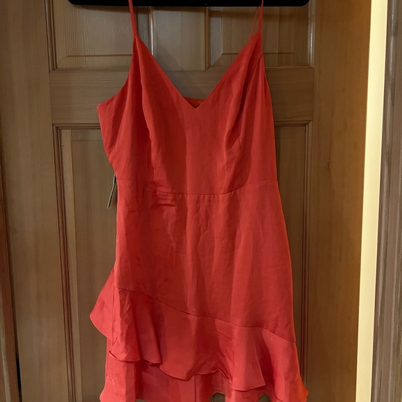 Express Red Ruffled Jumpsuit - Picture 1 of 4